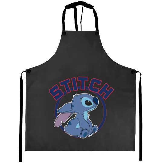 Disney Lilo Stitch Cute Stitch Profile Big Chest Circle V2 Aprons