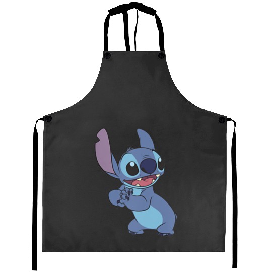 Disney Lilo Stitch Cute Stitch Pose Left Chest Pocket Logo Aprons