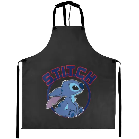Womens Disney Lilo Stitch Cute Stitch Profile Big Chest Circle V2 Aprons
