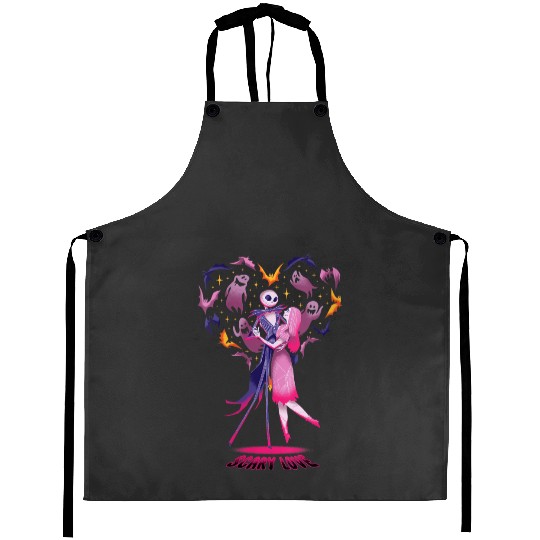 Disney The Nightmare Before Christmas Jack Sally Scary Love Aprons