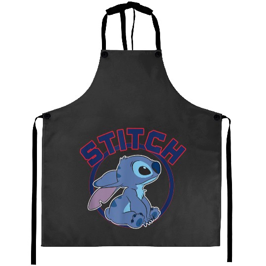 Disney Lilo Stitch Cute Stitch Profile Big Chest Circle V2 Aprons
