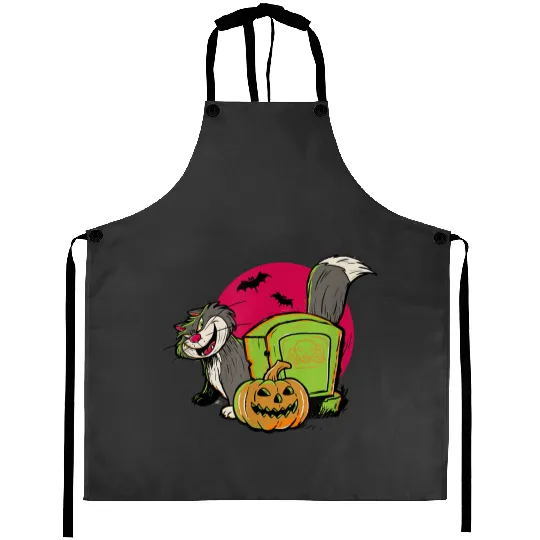 Disney 100 cinderellas Halloween Lucifer The Cat Graveyard Aprons