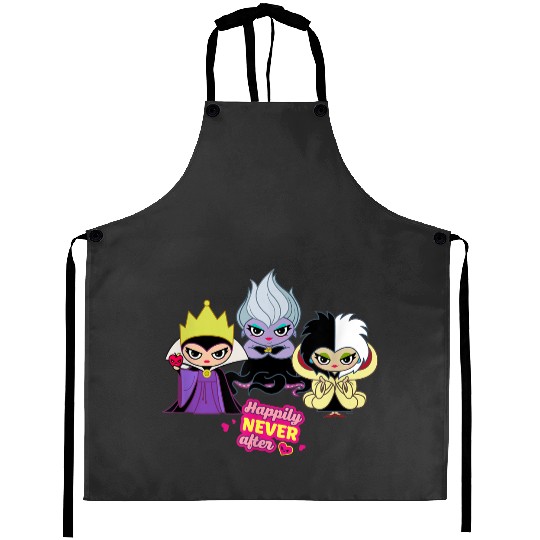 Disney Villains Queen Ursula Cruella Happily Never After Aprons