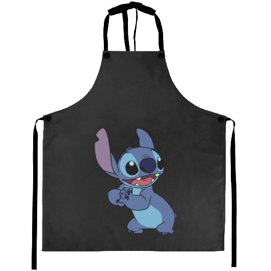 Disney Lilo Stitch Cute Stitch Pose Left Chest Pocket Logo Aprons