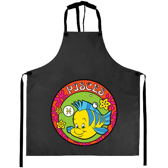 disneyy The Little Mermaid Flounder Zodiac Pisces Aprons