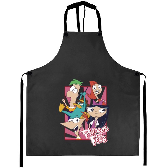Disneys Phineas And Ferb With Friends Cute Group Shot Aprons