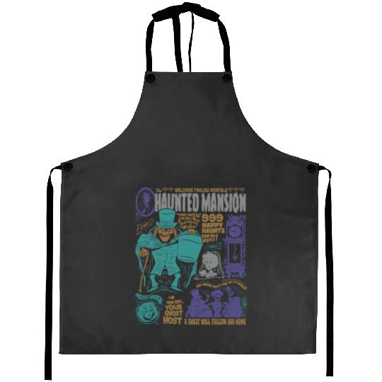 Retro Haunted Mansion Aprons, Vintage Disney Aprons, Spooky Aprons, Classic Disneyland Apparel, Classic Disney Ghost Aprons