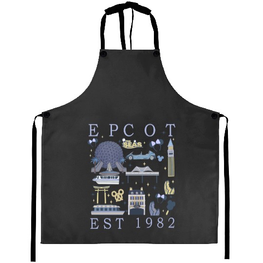 Disney Epcot Est 1982  Aprons, Mickey And Friends, Epcot Center 1982 Aprons