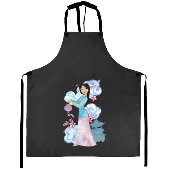 Disney Mulan Watercolor Portrait Aprons
