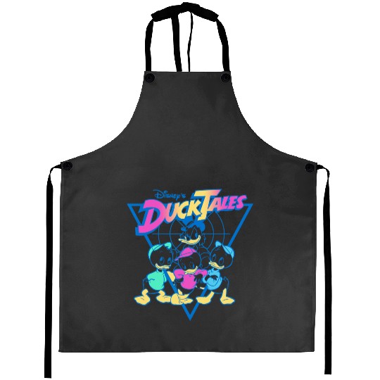 Disney DuckTales Vintage Neon Outlines Group Shot Distressed Aprons