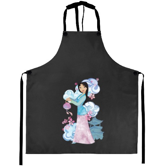 Disney Mulan Watercolor Portrait Aprons