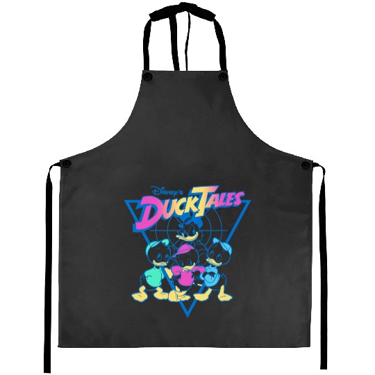 Disney DuckTales Vintage Neon Outlines Group Shot Distressed Aprons