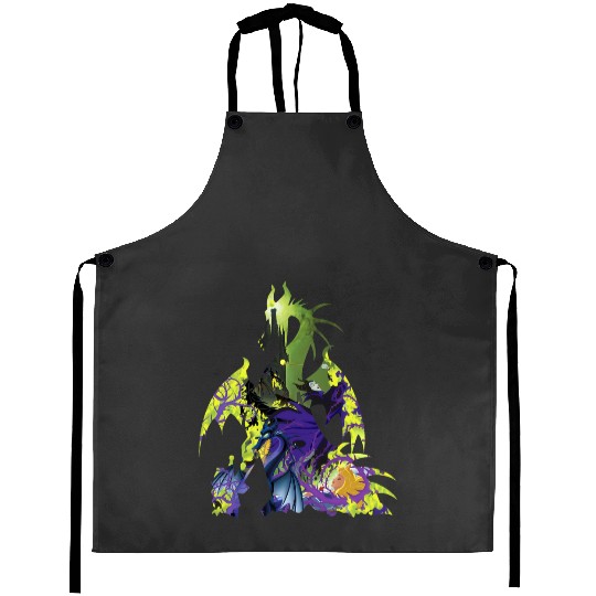 Disney Sleeping Beauty Maleficent Dragon Silhouette Aprons