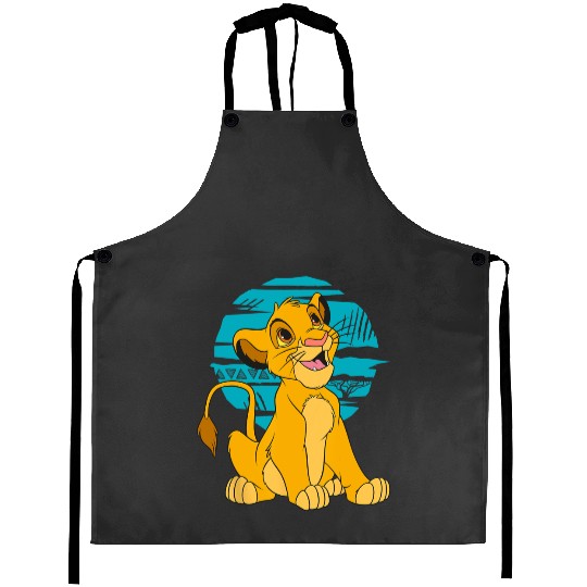 Disney The Lion King Young Simba Happy Blue Retro Aprons