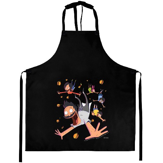 Bobs Burgers Comic Art Family Falling Aprons