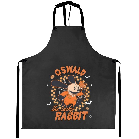 Retro Disney Oswald The Lucky Rabbit Halloween Aprons, Spooky Season Aprons