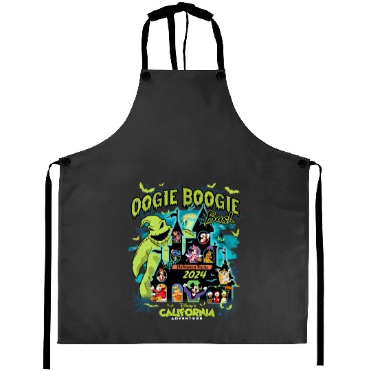 Vintage Oogie Boogie Bash 2024 Halloween Disney castle Aprons, Mickey & friends