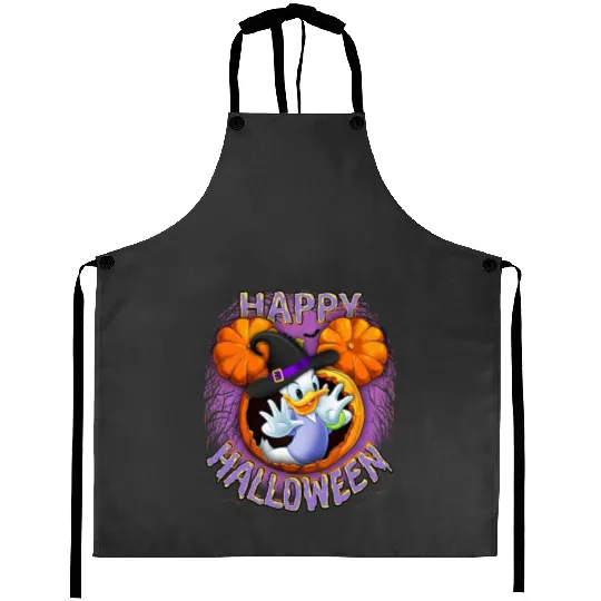 Daisy Duck Halloween Aprons, Happy Halloween Aprons, Daisy Halloween Aprons, Disney Daisy Aprons, Halloween Aprons Women, Fall Aprons