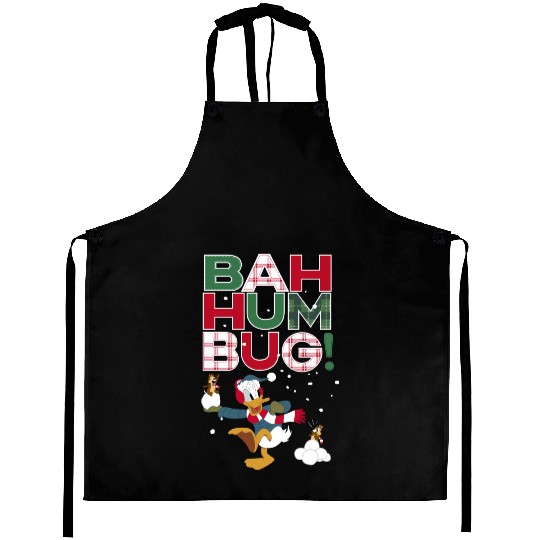 Donald Duck Chip N Dale Bah Humbug Aprons, Funny Disney Christmas Aprons