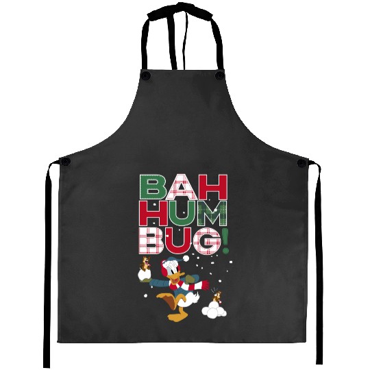 Donald Duck Chip N Dale Bah Humbug Aprons, Funny Disney Christmas Aprons
