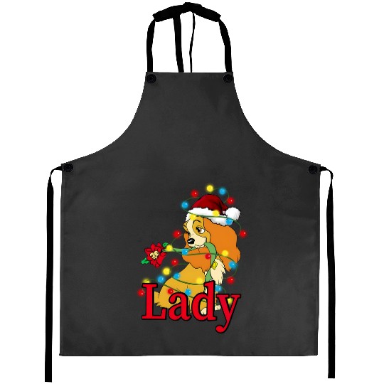 Disney Couples Lady And The Tramp Christmas Lights Family Aprons