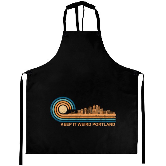 Keep It Weird Portland Oregon Skyline Retrokeep it Aprons