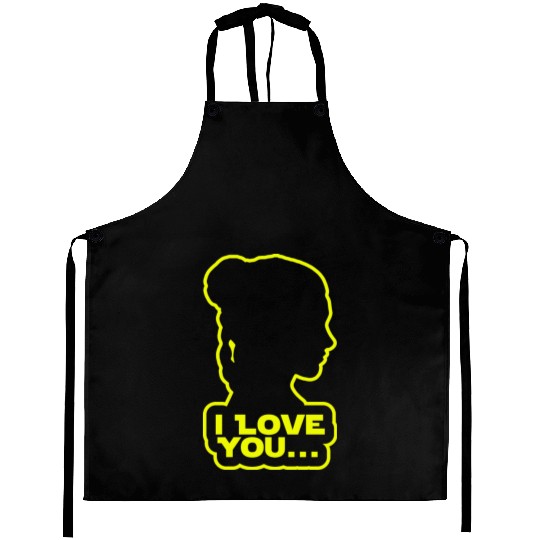 I love you, Princess Leia Aprons