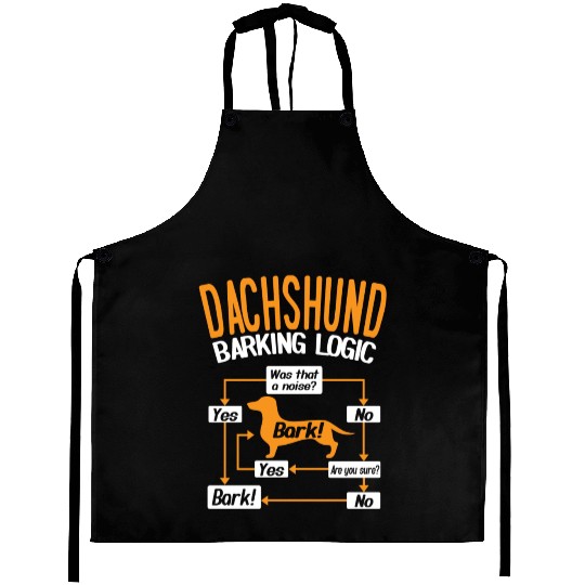 Dachshund Barking Logic Aprons