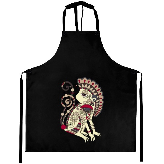 Aztec Monkey Aprons