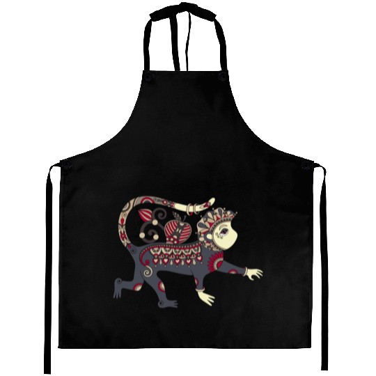 Aztec Monkey Aprons