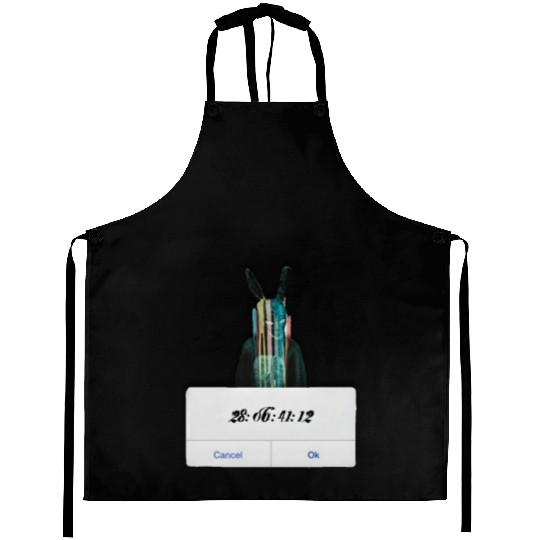 DONNIE DARKO COUNT DOWN TIME ALERT WITH BUNNY MAN Aprons