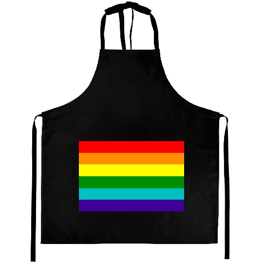 Gay pride rainbow flag Aprons