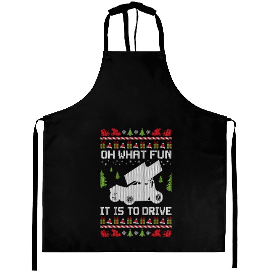 Sprint Car Christmas Aprons