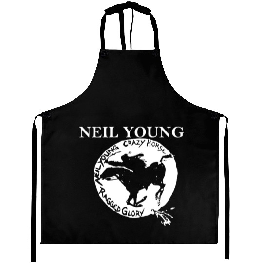 Neil Young Crazy Horse Unisex Retro Rock Horse Aprons