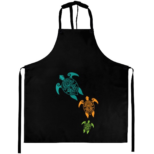 Maori turtles group tattoo gift idea Aprons