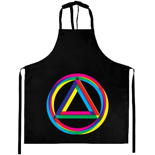 Recovery Logo Triangle and Circle Shifted Colors Aprons