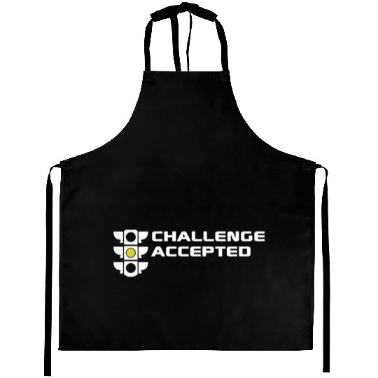 Challenge Accepted stoplight automotive mechanic c Aprons