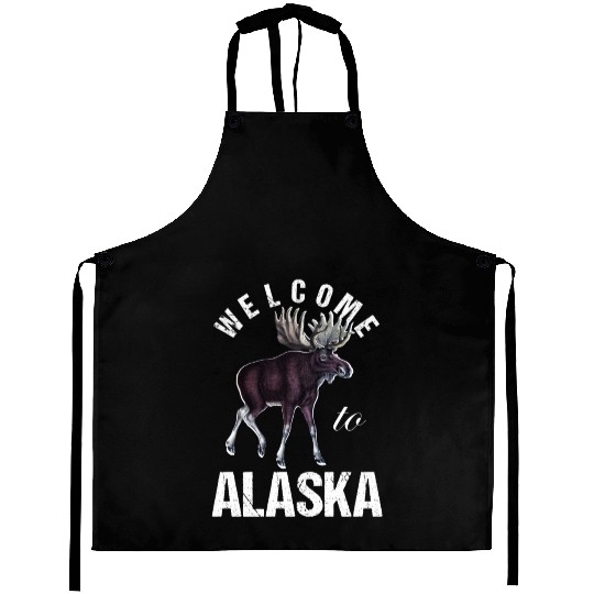 Alaska Moose Welcome to Alaska Aprons