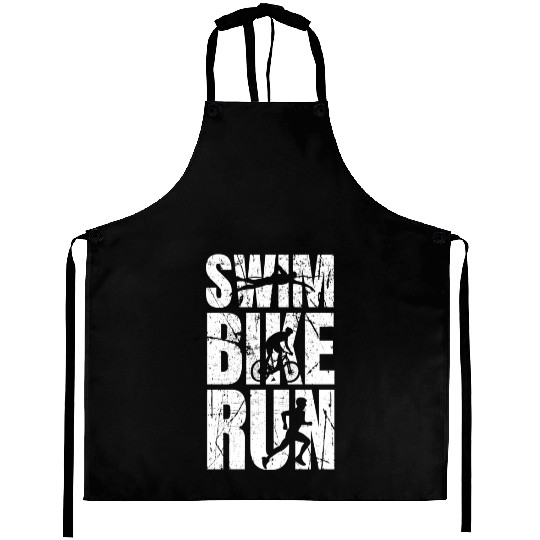 swim run bike Triathlete Triathlon Gift Aprons