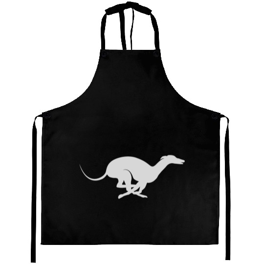 Light Grey Running Greyhound X Racer Track Dog Aprons