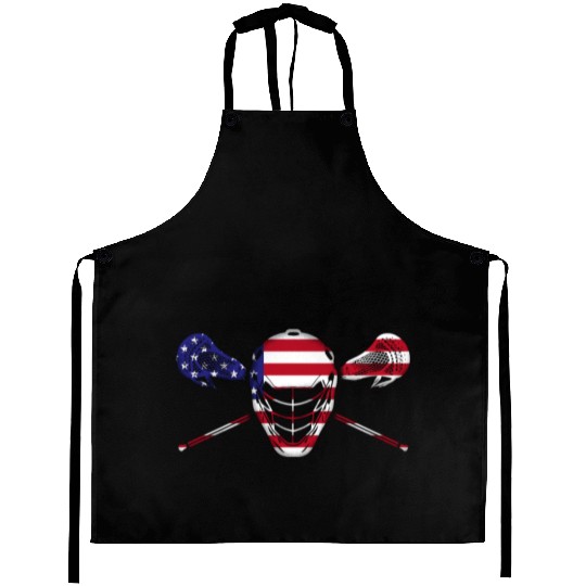 American Flag Lacrosse - Lacrosse Mask Gift Aprons