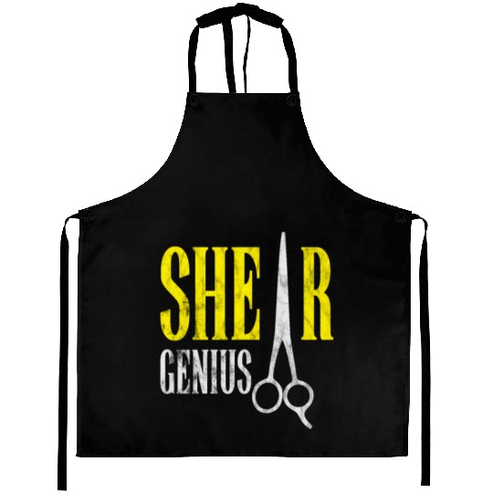 Shear Genius Hairstylist Worker gift Aprons