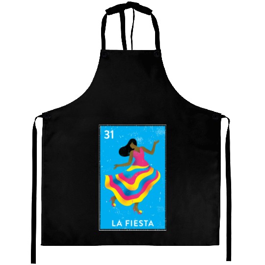 La Fiesta Mexican Loteria Bingo Card Aprons