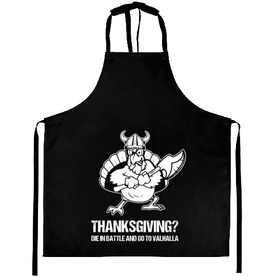 Funny Thanksgiving Day Viking Turkey Valhalla Aprons