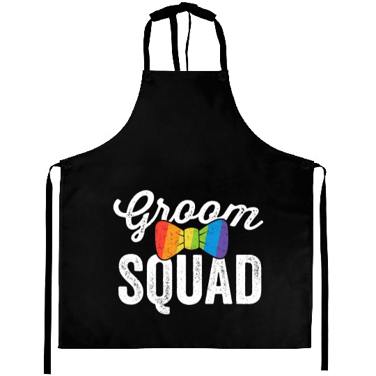 Groom Squad Aprons LGBT Pride Gay Bachelor Wedding Gift