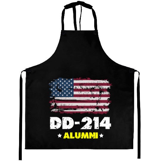 DD-214 Us Armed Forces Alumni American Flag Aprons