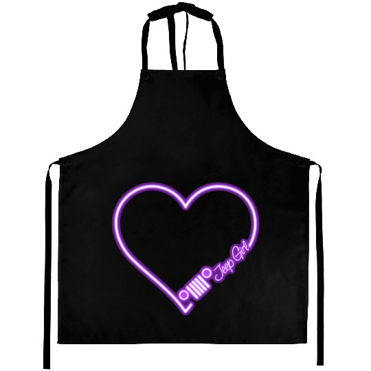 Jeep Love Purple Neon Aprons