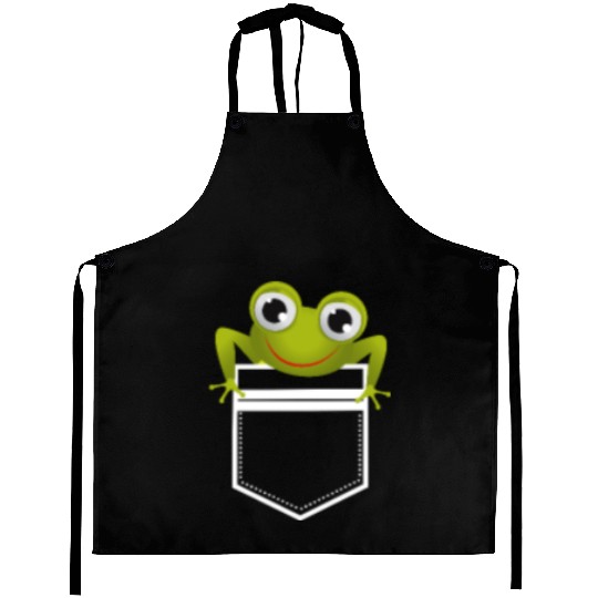 Cute Pocket Frog Toad Amphibian Animal Gift Aprons