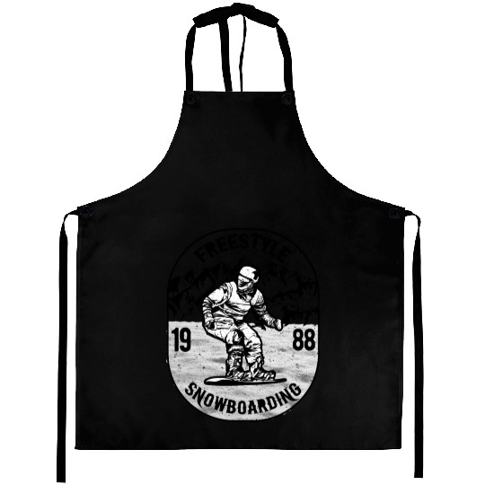 Freestyle Snowboarding Graphic Design Aprons
