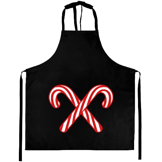 2 candy cane cross x delicious candy sugar sweet h Aprons